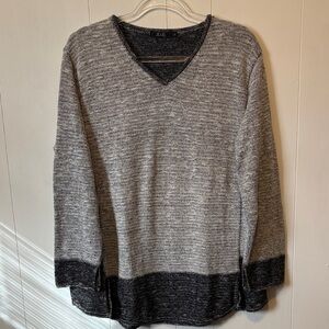 G C Gray and Black V-Neck Sweater